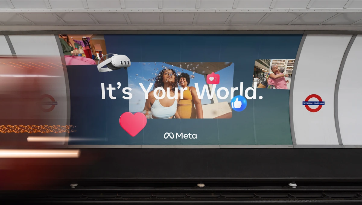 Meta ad in a subway station: 'It's Your World'