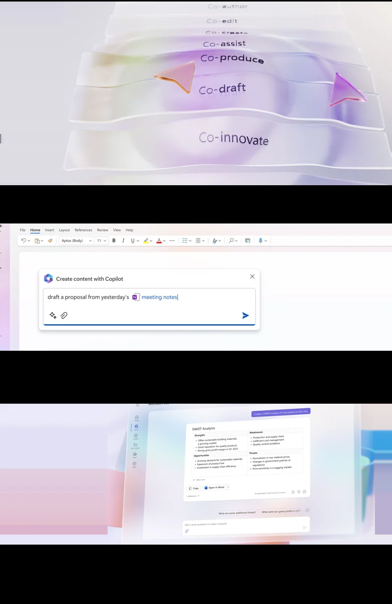 Copilot interface motion still