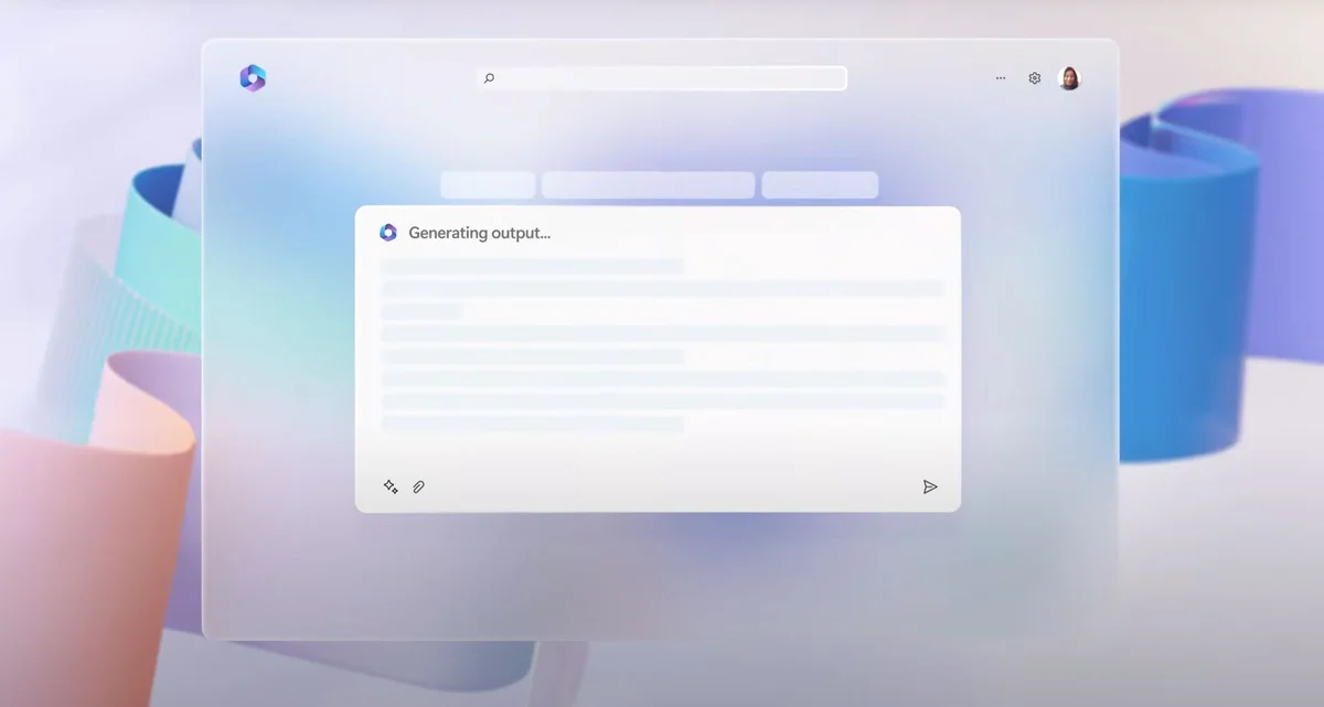 Copilot interface on frosted glass