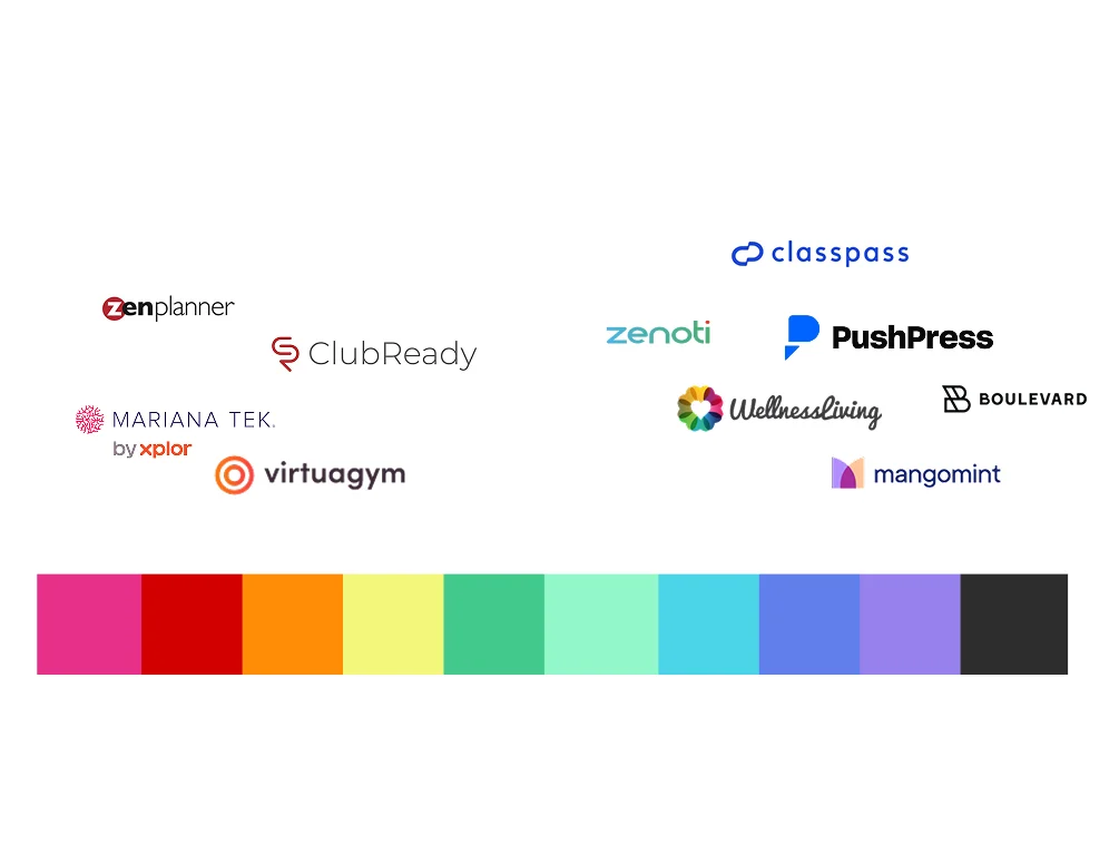 Mindbody family of brands lockups and colours