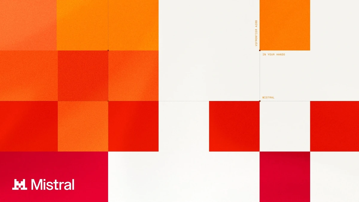 Mistral pixel-block pattern in red and orange