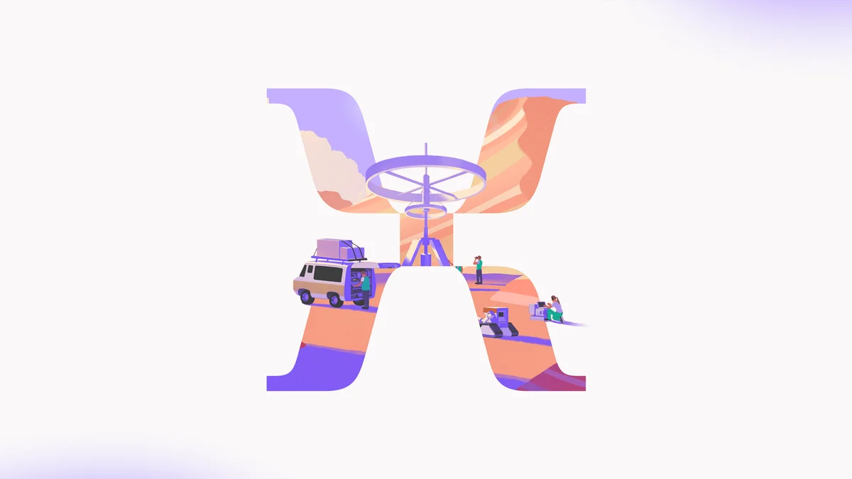 Símbolo X de Mixpanel ilustrado con figuras