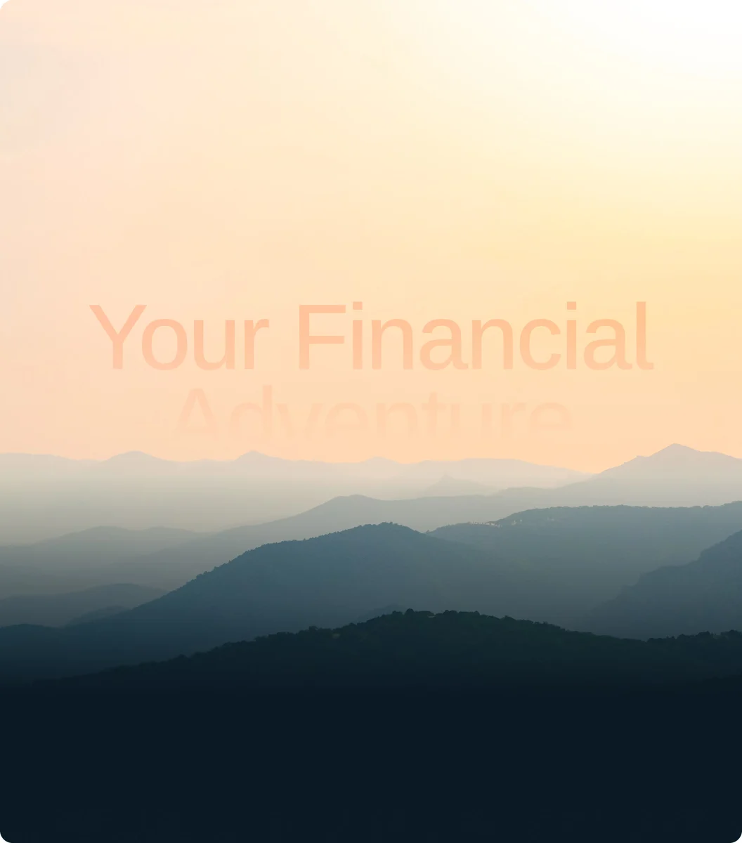 Titular «Your Financial» de New Horizon Bank sobre un paisaje con niebla