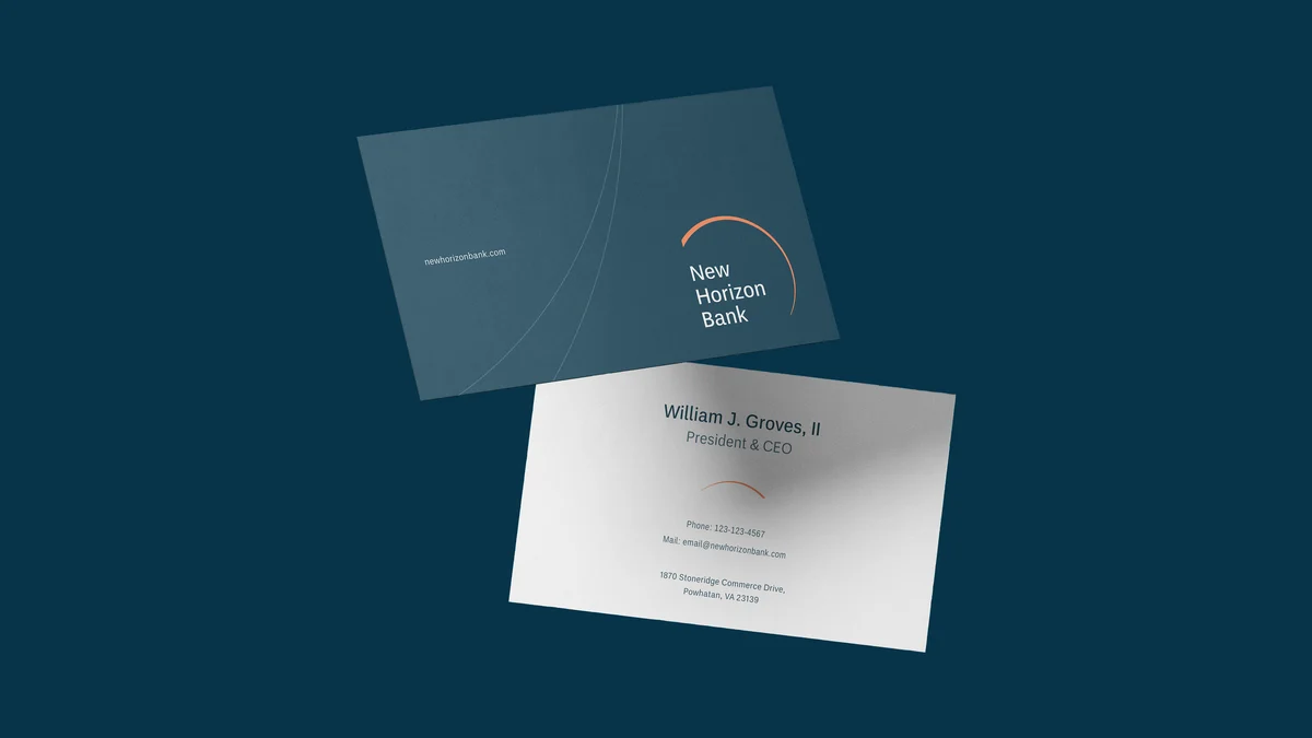 Tarjetas de visita de New Horizon Bank