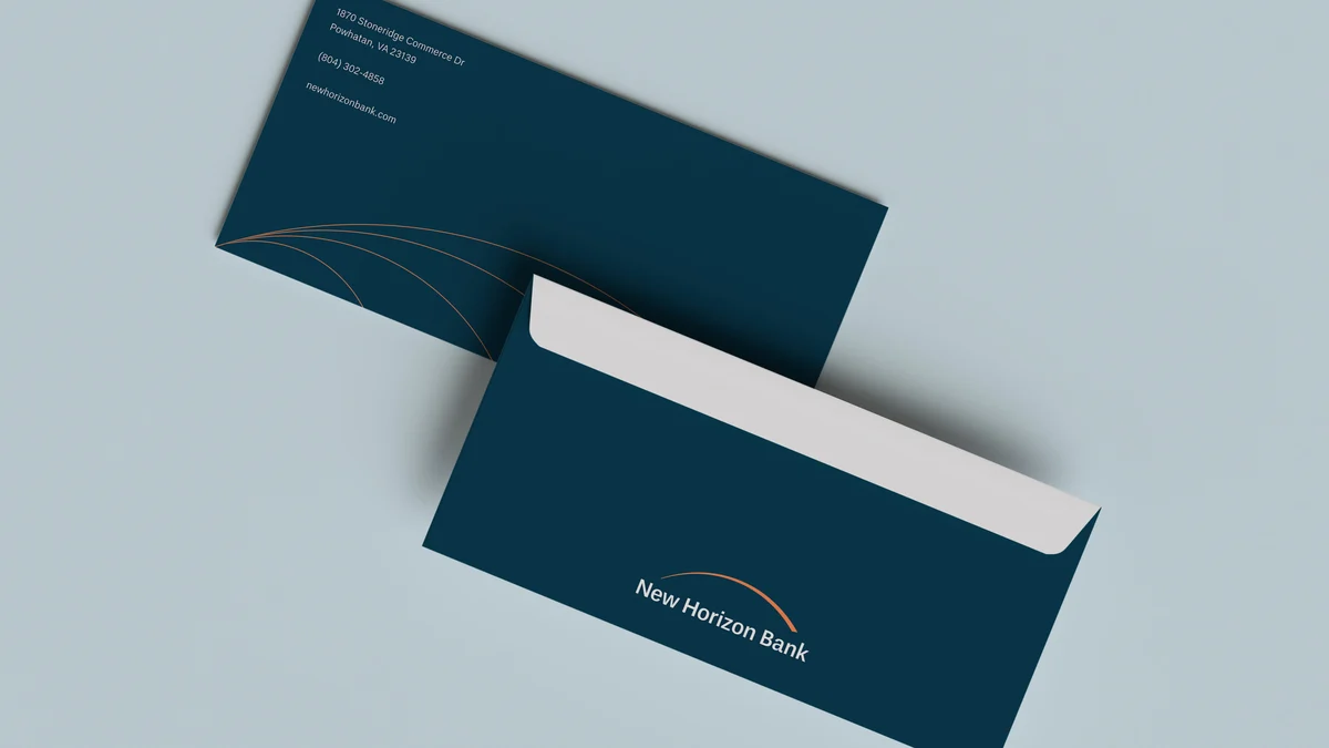 Sobres y papelería de New Horizon Bank