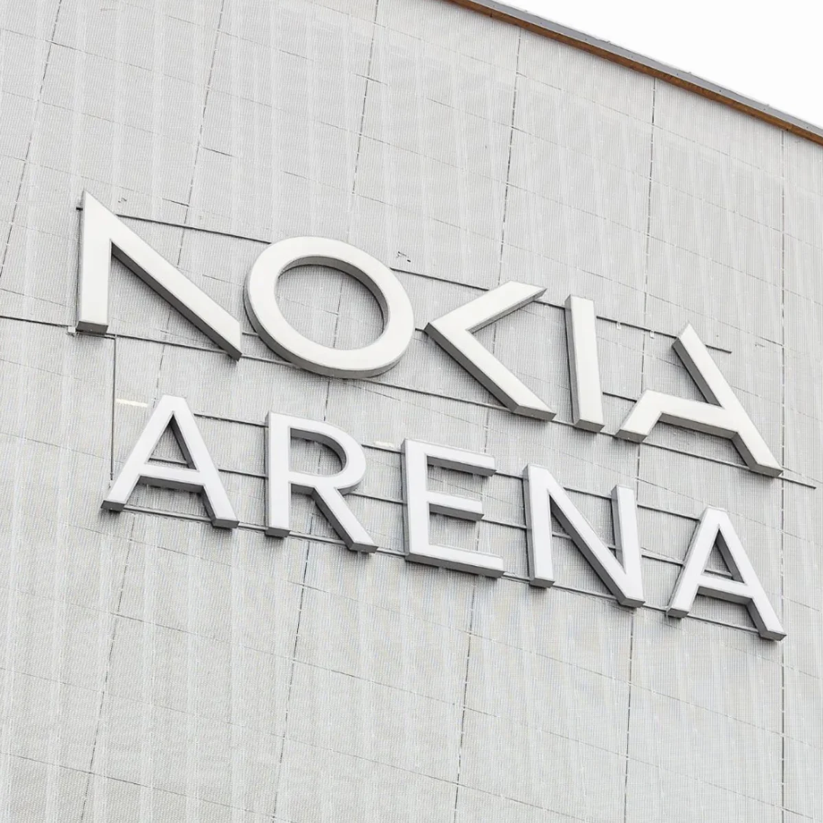 Nokia Arena signage on a building facade