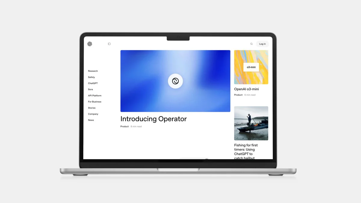 Portátil que muestra la web de OpenAI: «Introducing Operator»