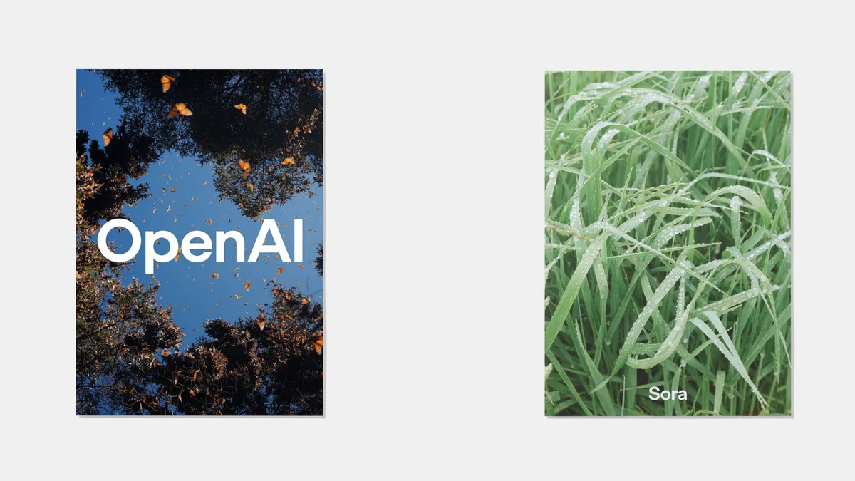 Carteles de OpenAI con fotografía de cielo y hierba