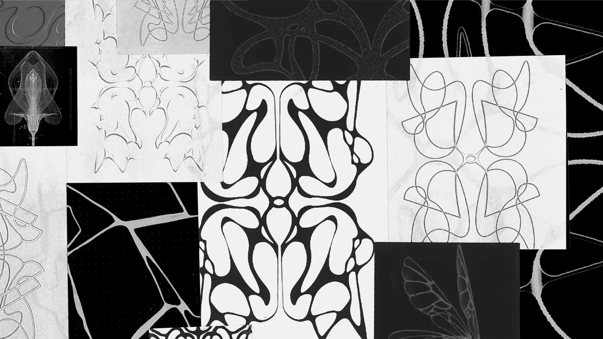 Mosaicos de patrón gráfico de OpenCoreOS en blanco y negro