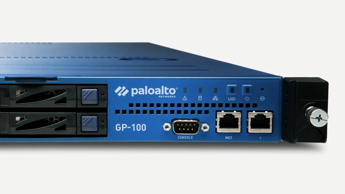 Palo Alto Networks firewall hardware with the new logo