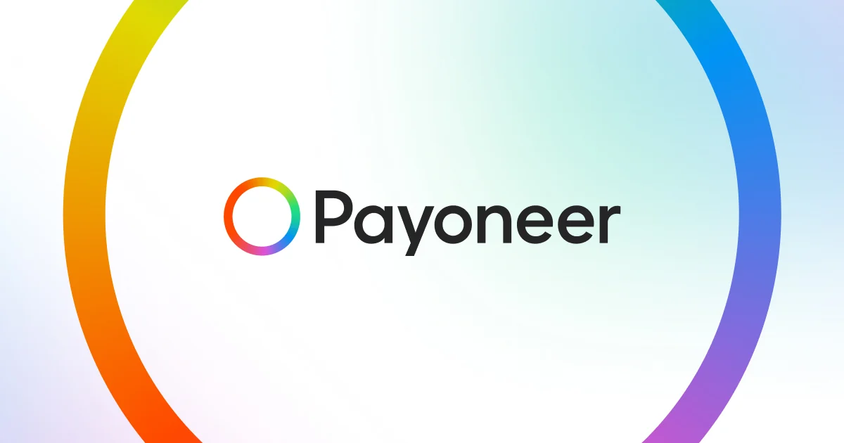 Payoneer logo inside a rainbow ring