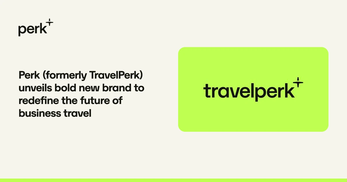 Perk (formerly TravelPerk) announcement with the new wordmark