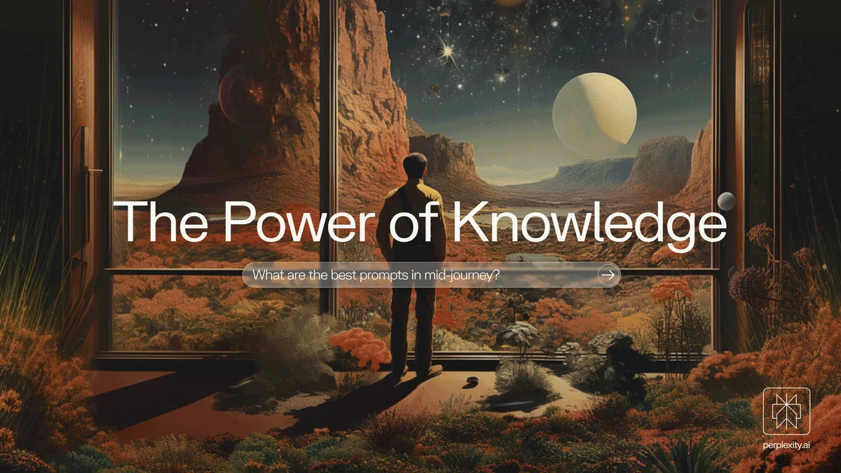 «The Power of Knowledge» sobre un paisaje desértico pictórico