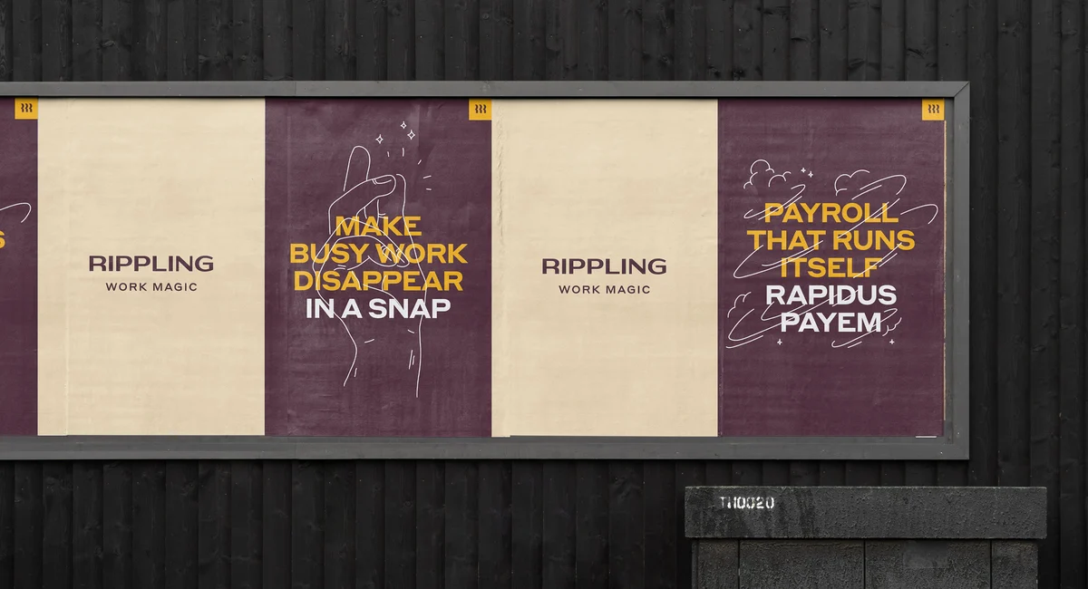 Rippling posters in a subway station