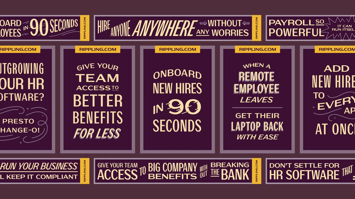 Rippling poster wall with HR headlines