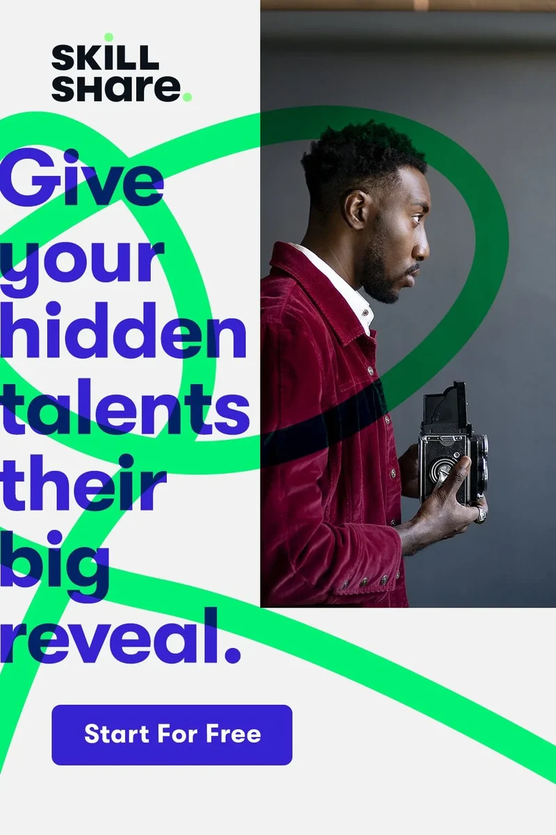 Skillshare poster: 'Give your hidden talents their big reveal'
