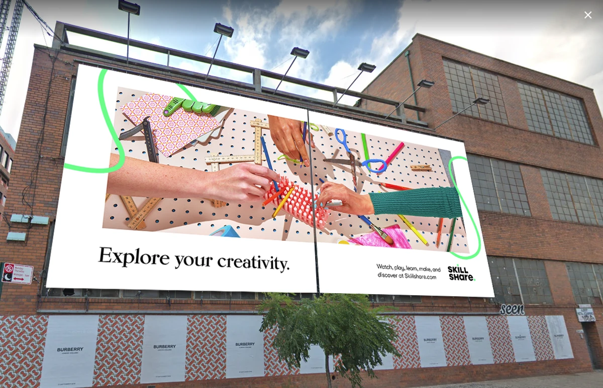 Skillshare billboard: 'Explore your creativity'