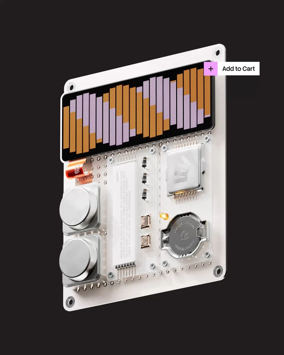 Render de objeto de hardware con la marca Stack Overflow
