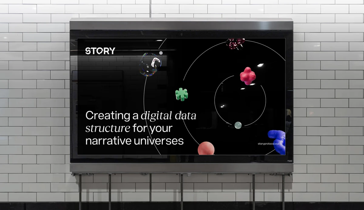 Anuncio de Story en el metro: «Creating a digital data structure for your narrative universes»
