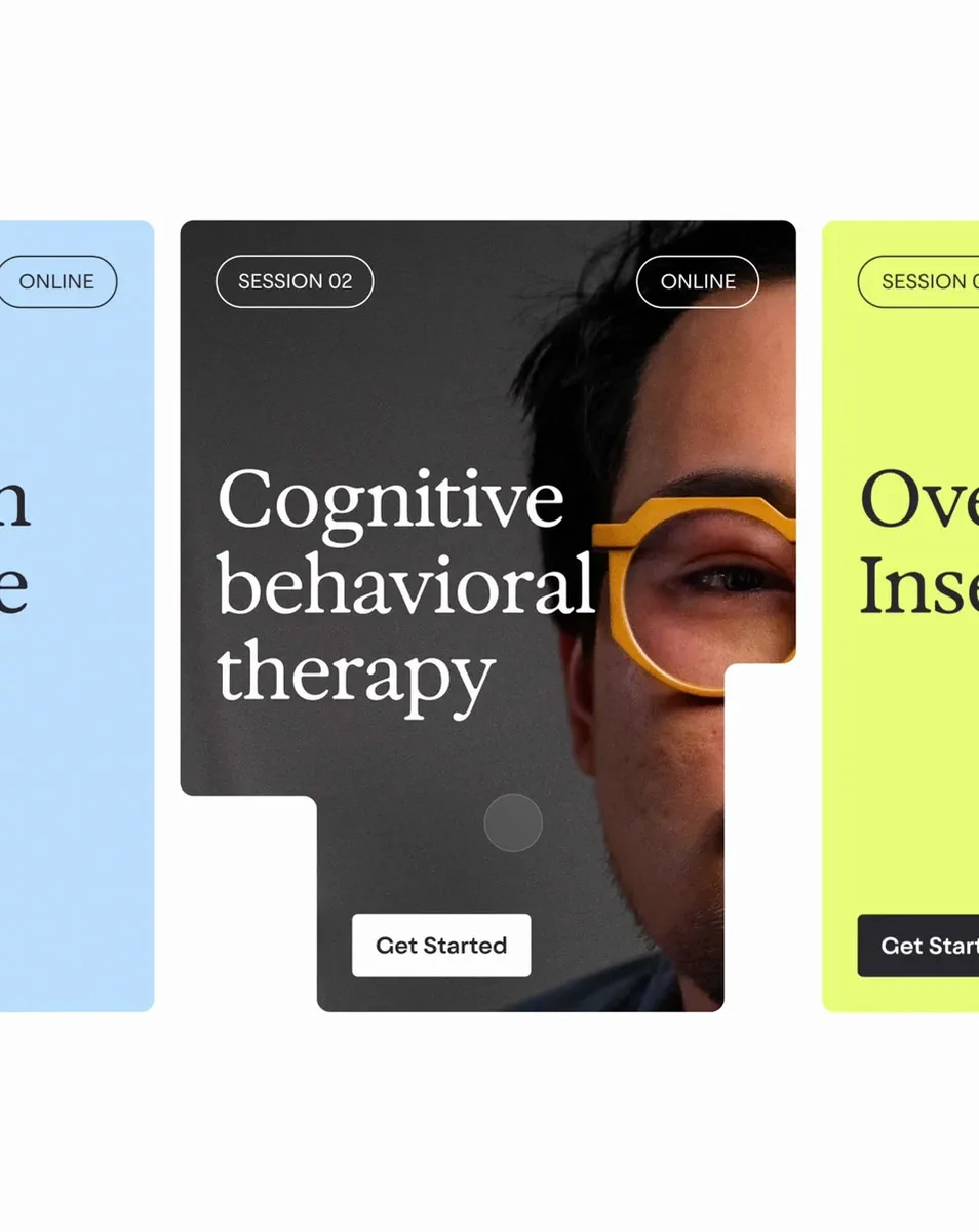 Tarjetas web de Talkspace: «Cognitive behavioral therapy»