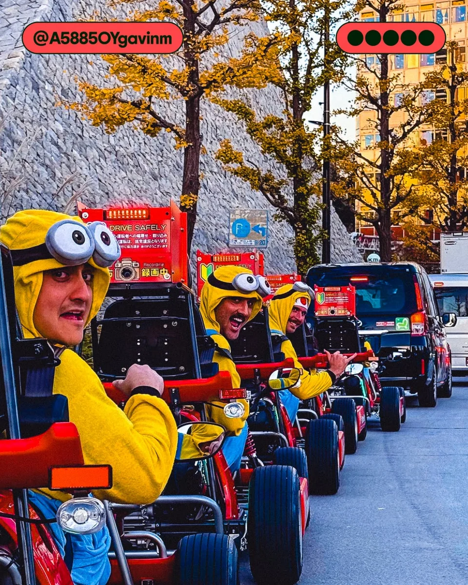 Go-kart tour on a city street, Tripadvisor campaign photography