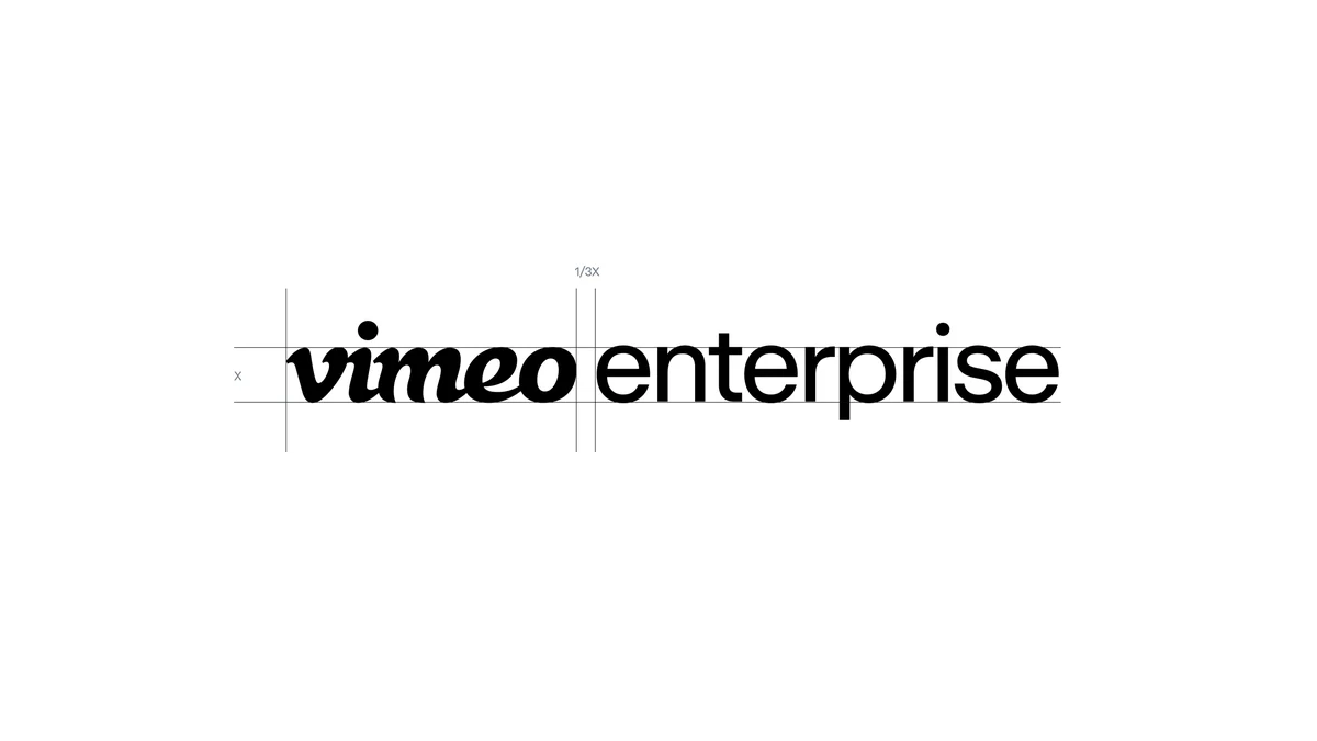 Lockup del logotipo de Vimeo Enterprise sobre blanco