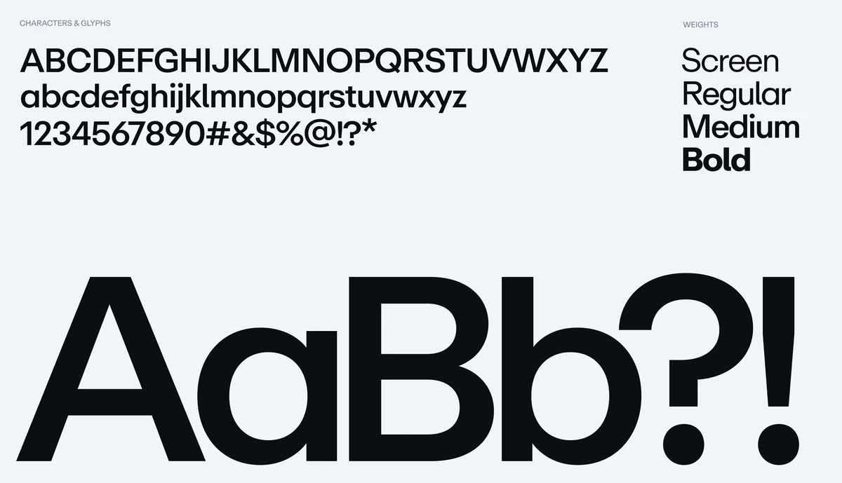 Muestra tipográfica de Vimeo: «AaBb?!» con sus pesos