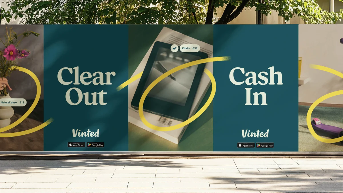 Vinted 'Clear Out / Cash In' outdoor posters