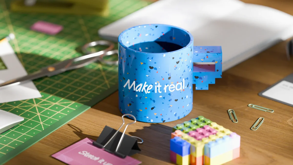 Taza «Make it real» de Vizcom y objetos de escritorio