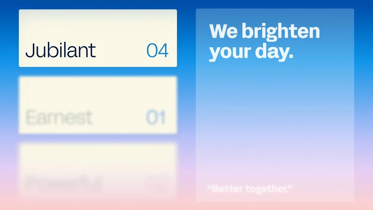 Tarjetas de interfaz de Workday: «We brighten your day.»