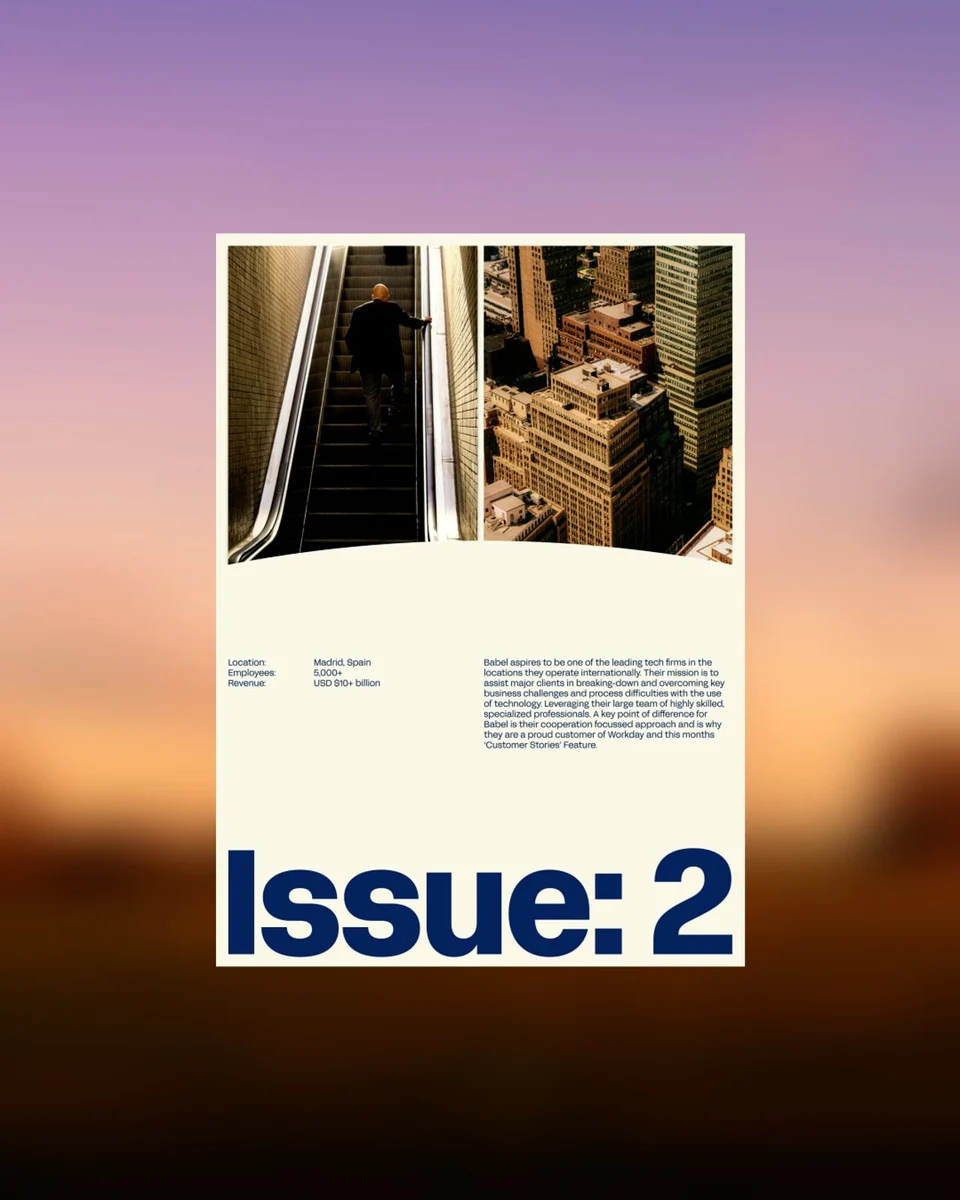 Portada de revista de Workday: «Issue: 2»