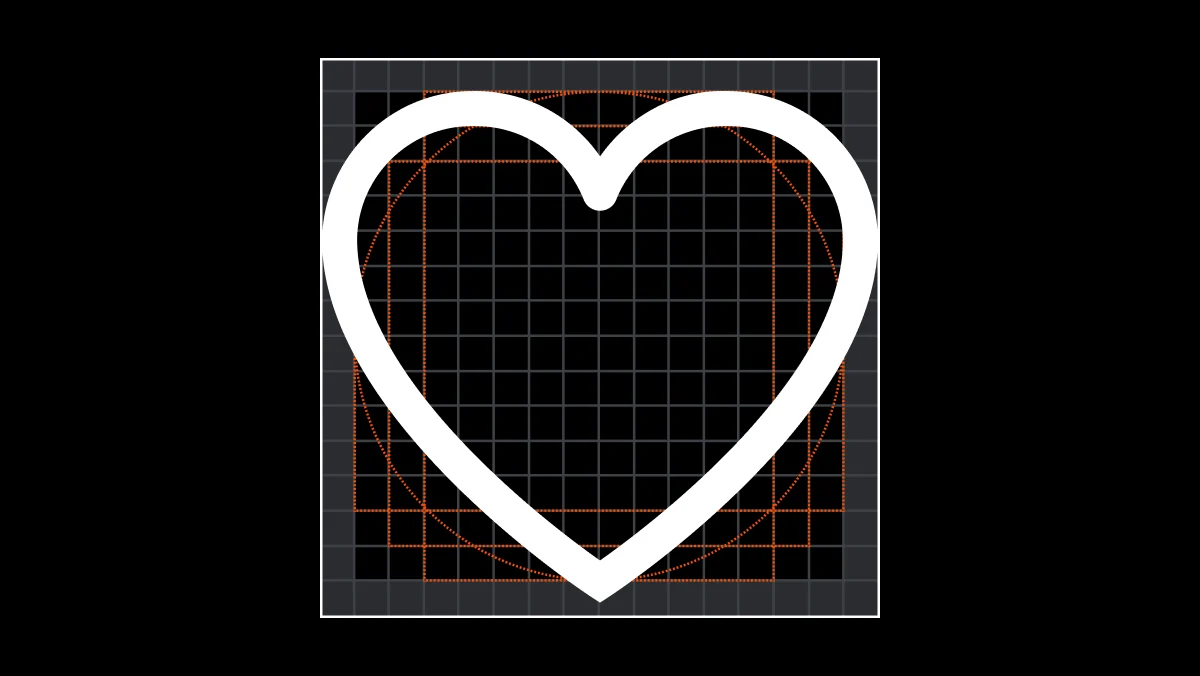Zalando heart outline motif on black