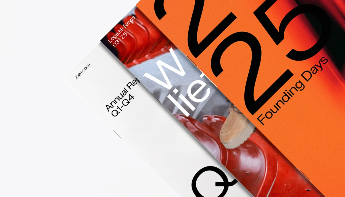 Zalando poster layouts in orange and red