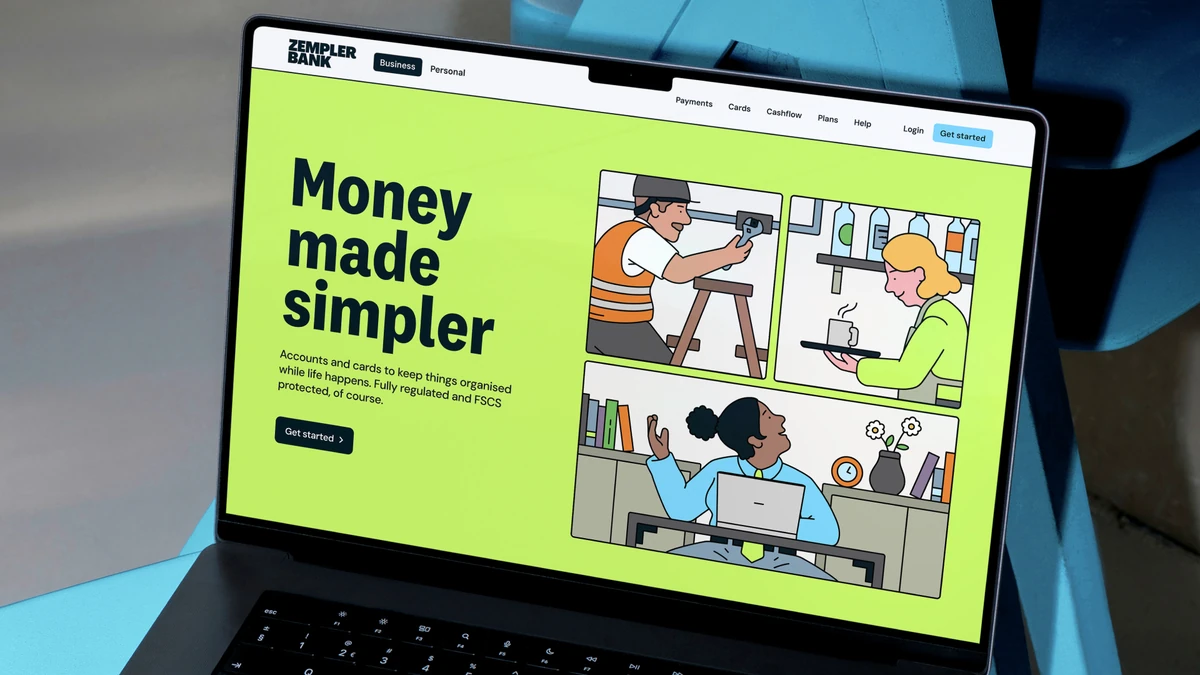 Sitio de Zempler en un portátil: «Money made simpler»